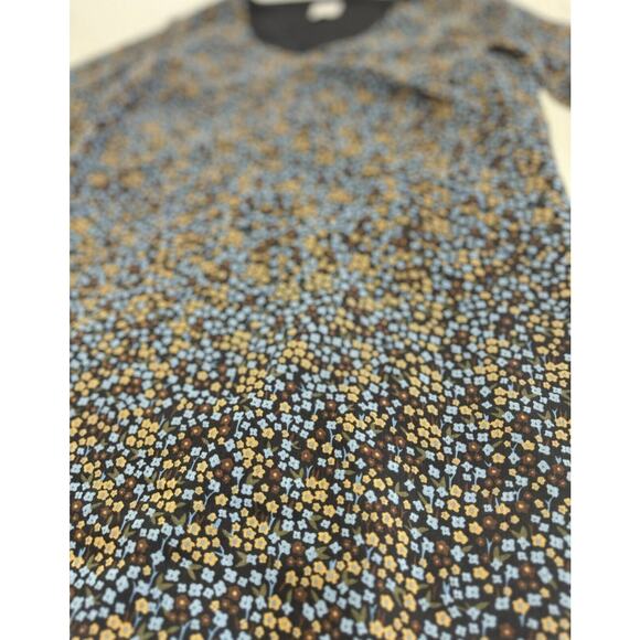 Cabi Shift Dress Womens M Black Chiffon Poise Long Bell Sleeved Multi Floral - Picture 2 of 4